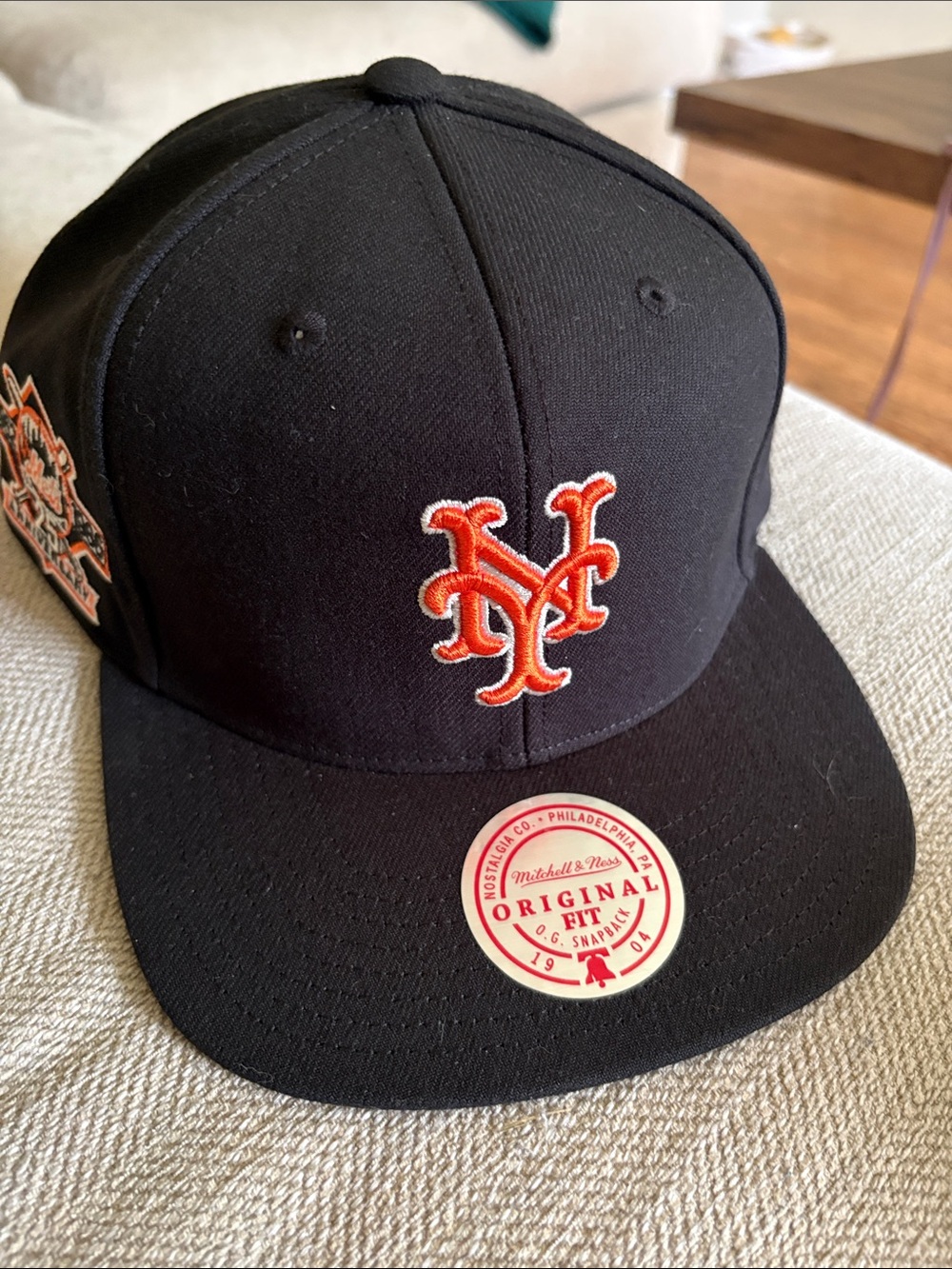 New York Mets w/25th Ann. Patch Mitchell & Ness Black Baseball Cap